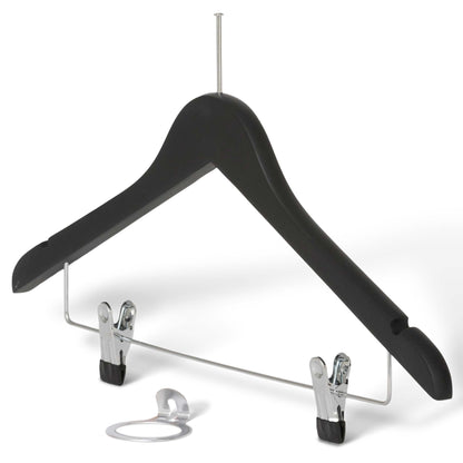 Bentley Graham Dual Clip Security Hangers, Black Wood (Case of 50)