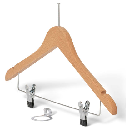 Bentley Graham Dual Clip Security Hangers, Natural Wood (Case of 50)