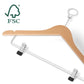 Bentley Graham Dual Clip Security Hangers, Natural Wood (Case of 50)