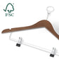 Bentley Graham Dual Clip Security Hangers, Walnut (Case of 50)
