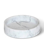 Bentley Ibu round white marble amenity tray in small