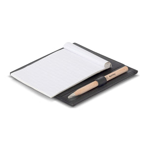 Bentley Augustine leather notepad holder in black with white notepad