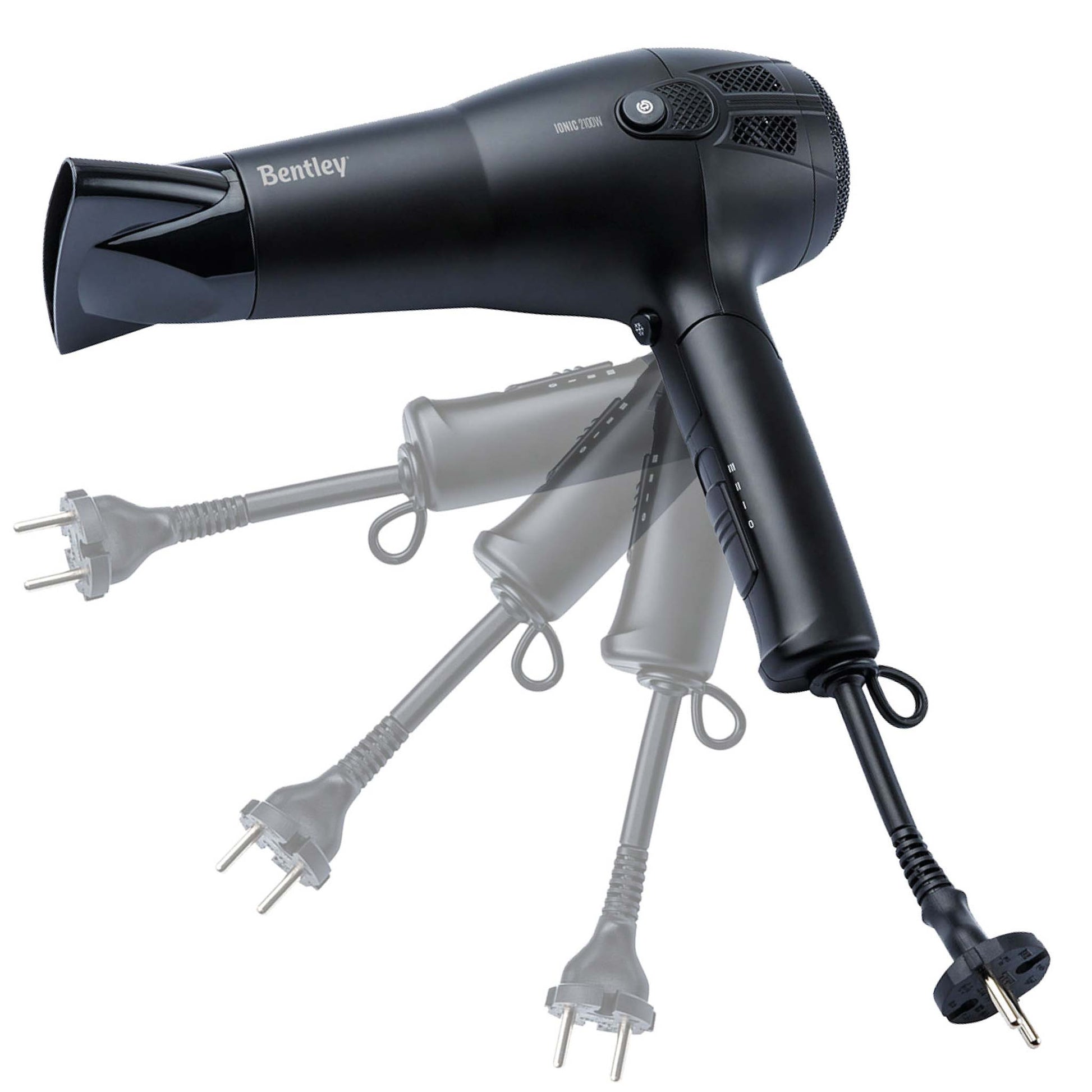 Bentley Levante black hotel hairdryer with folding handle