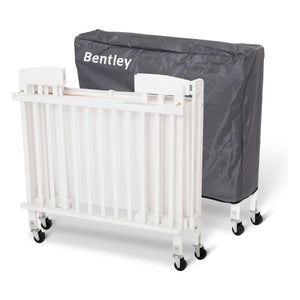Bentley Limea Foldable Wooden Baby Cot - White Hardwood
