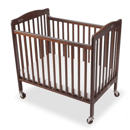 Bentley Limea foldable wooden cot in dark mahogany