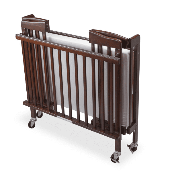 Bentley Foldable Wooden Baby Cot in Dark Mahogany Baby Child