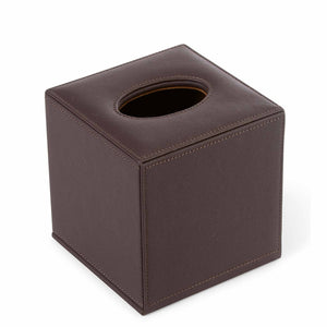 Bentley Manam PU Leather Cube Tissue Box Cover, Brown (Case of 10)