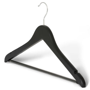 Bentley Melville Coat Hangers, Black Wood (Case of 50)