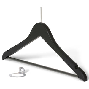 Bentley Melville Security Coat Hangers, Black Wood (Case of 50)