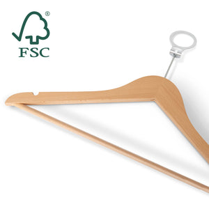 Bentley Melville Security Coat Hangers, Natural Wood (Case of 50)