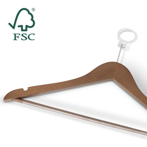 Bentley Melville Security Coat Hangers, Walnut (Case of 50)