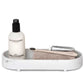 Bentley Montu amenity tray in white marble with toiletries