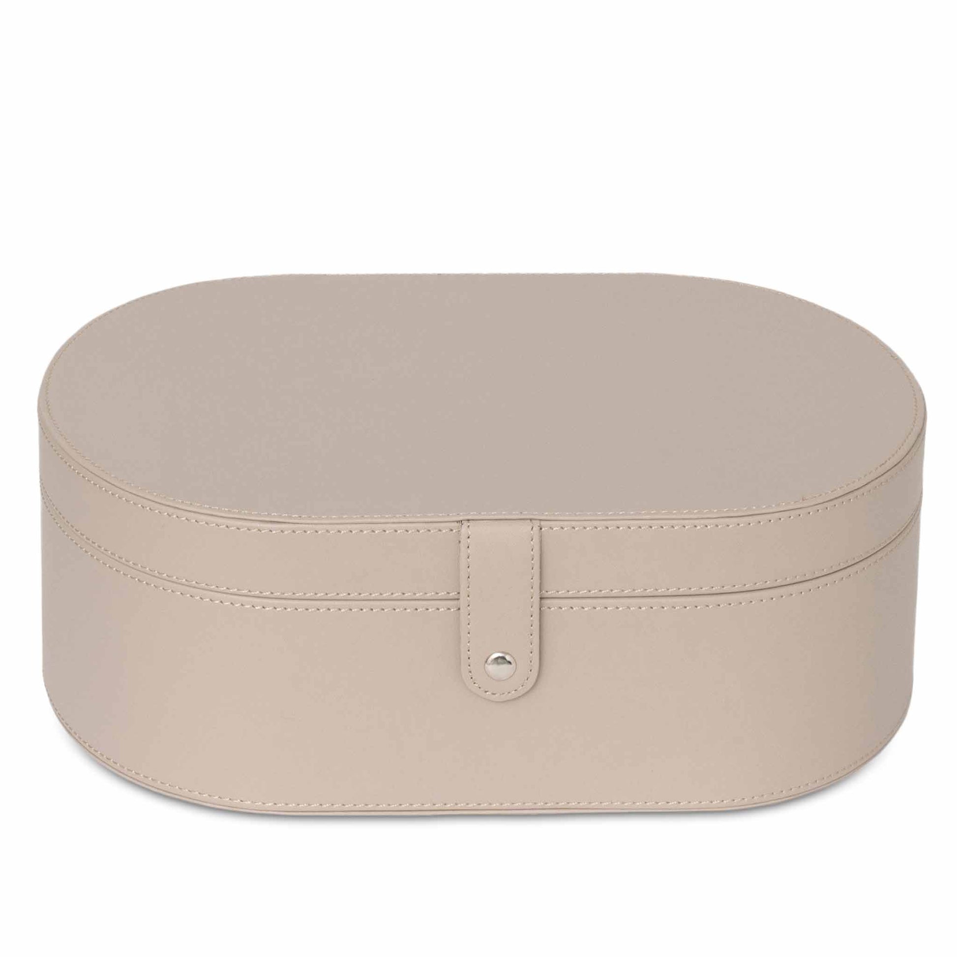 Nevis hairdryer storage box in natural leatherette, closed