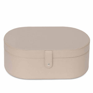 Nevis hairdryer storage box in natural leatherette, closed
