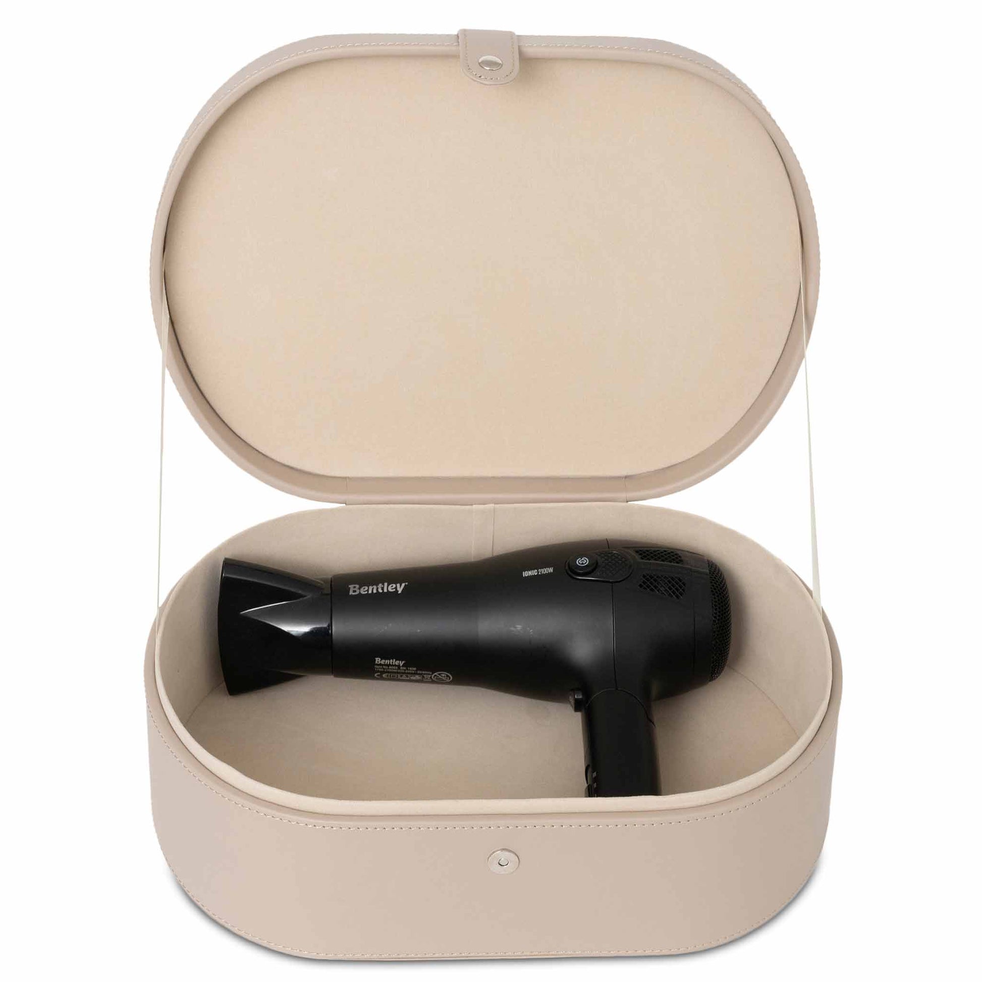 Bentley Nevis PU leather hairdryer storage box, natural