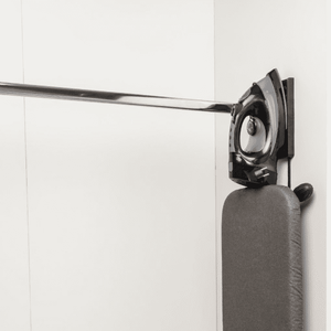 Swirl ironing board and steam iron stored in wardrobe