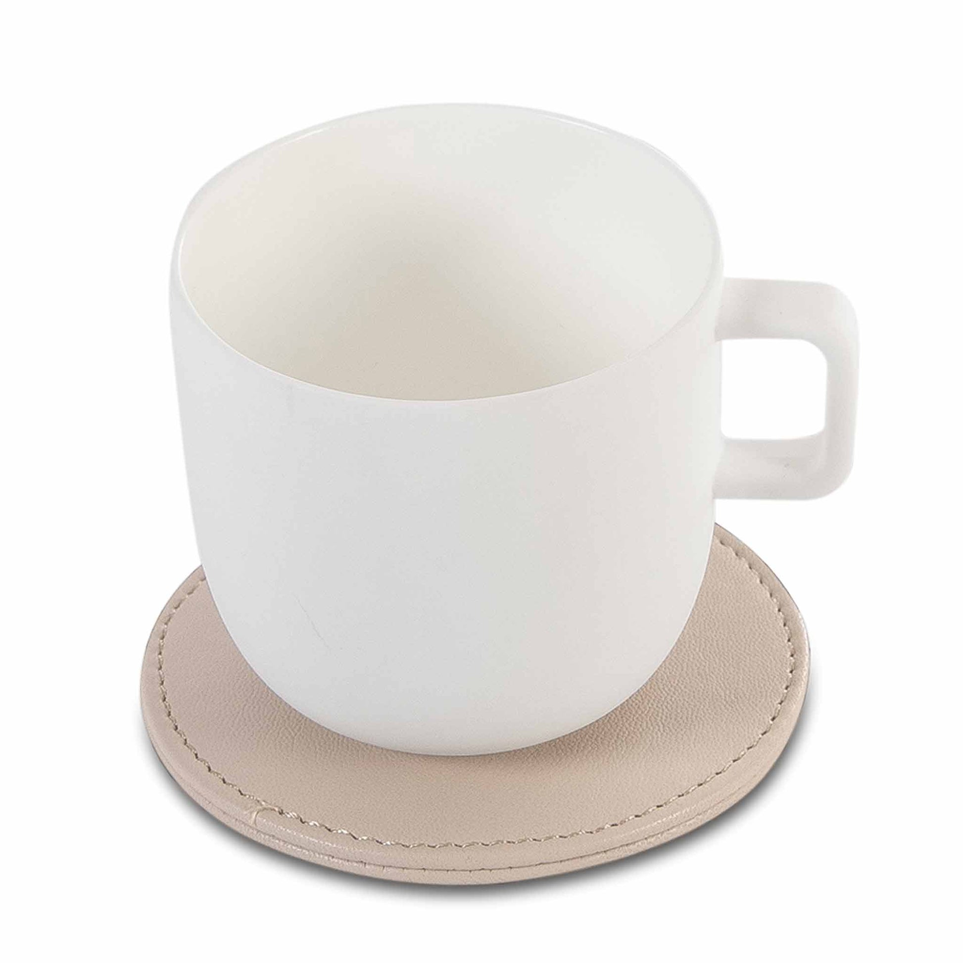 Utila natural PU leather coaster with mug