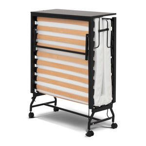 Bentley Verdi folding hotel single bed with black headboard - folded