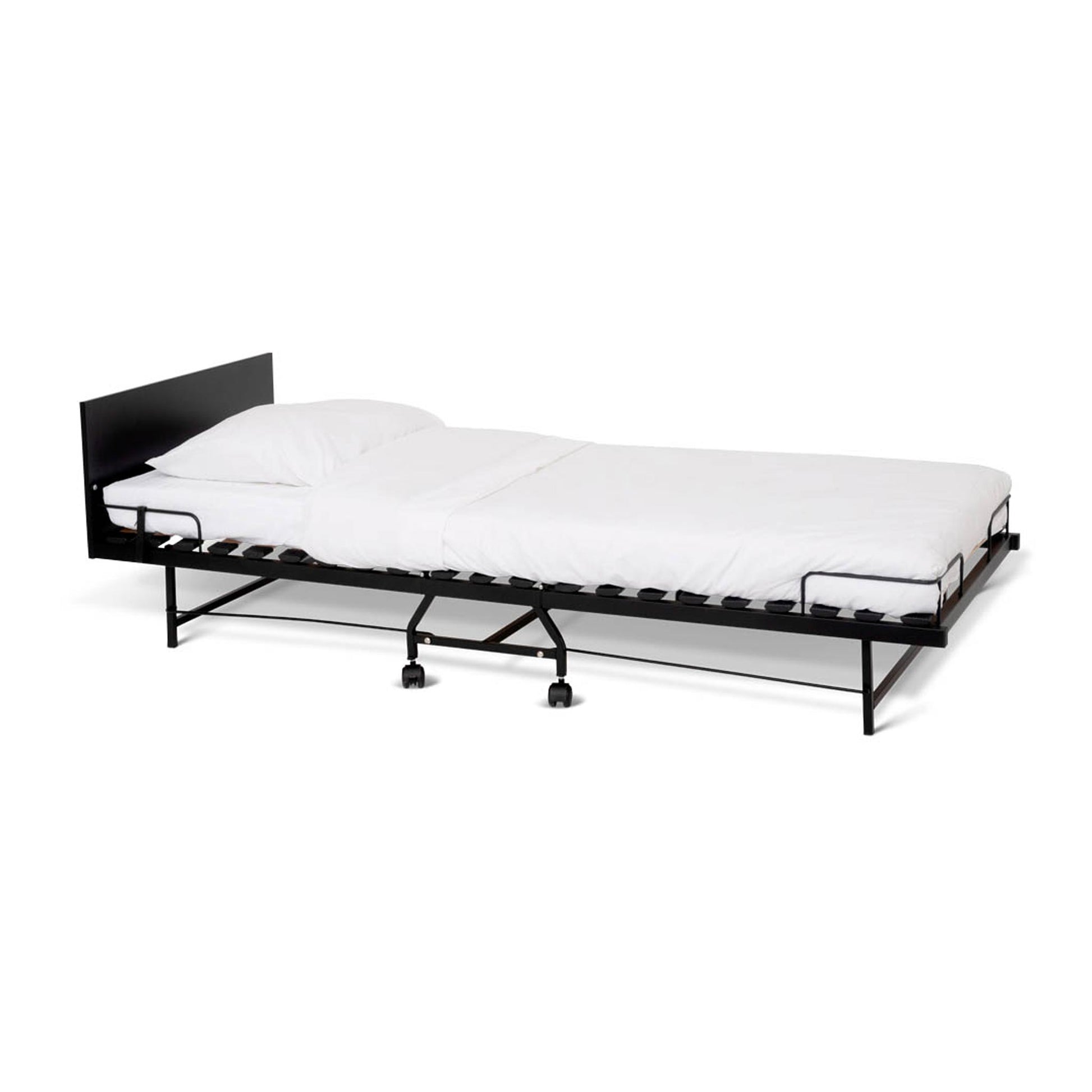 Bentley Verdi folding hotel single bed with black headboard