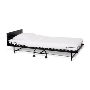 Bentley Verdi folding hotel single bed with black headboard