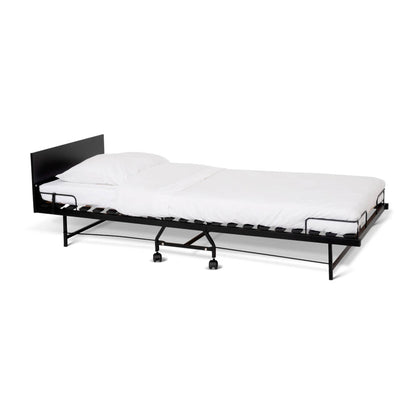 Bentley Verdi folding hotel single bed with black headboard