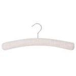 Front view of Bentley Wellington natural cotton padded hotel hanger with curved shape and chrome hook