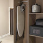 Corby Berkshire compact ironing centre light grey with steam iron hanging on hotel wardrobe clothes rail