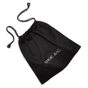 Black cotton drawstring shoe bag