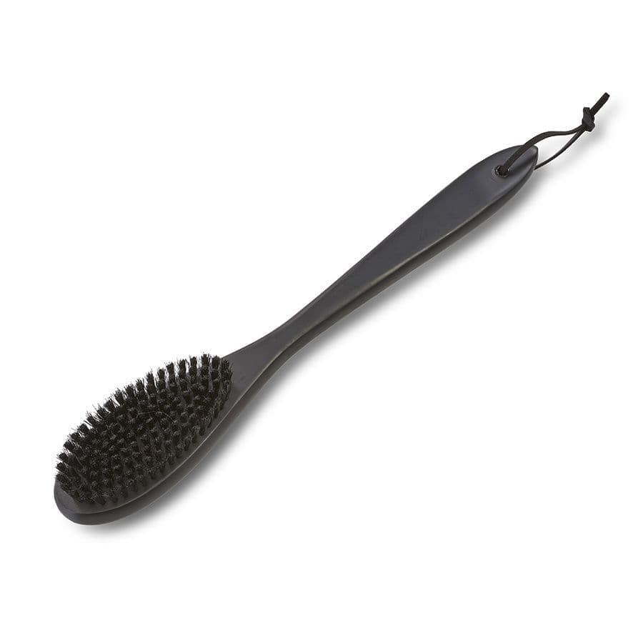 Black wood long handle clothes brush