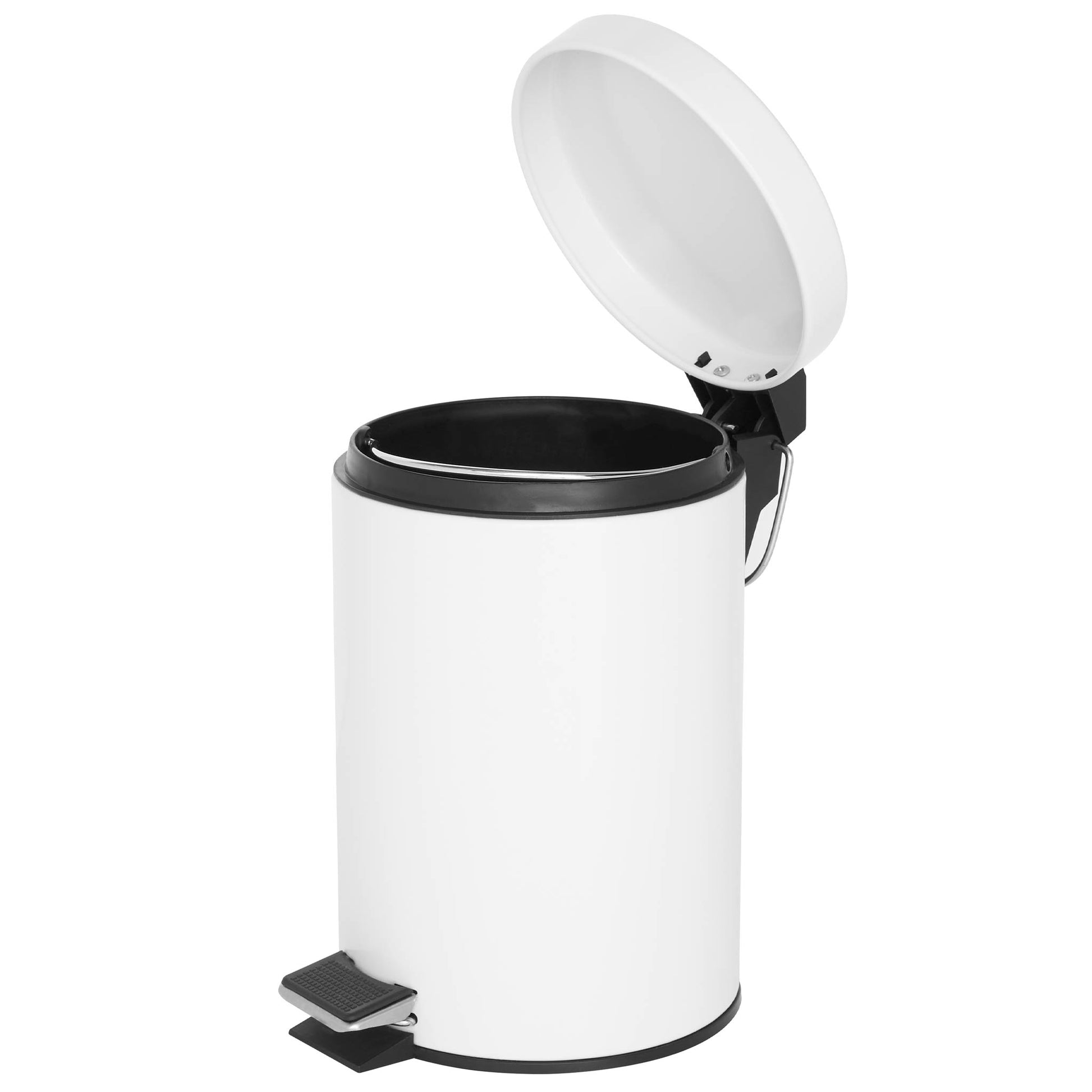 Corby Croft 3 litre white pedal bin with open lid and removable inner bucket for hotel bathroom use