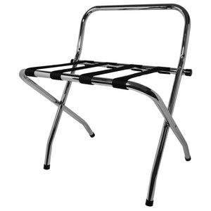 Corby Ashton chrome luggage rack with backstand and black fabric straps