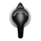 Top-down view of Corby Buckingham chrome hospitality kettle showing black lid, handle, and spout with limescale filter