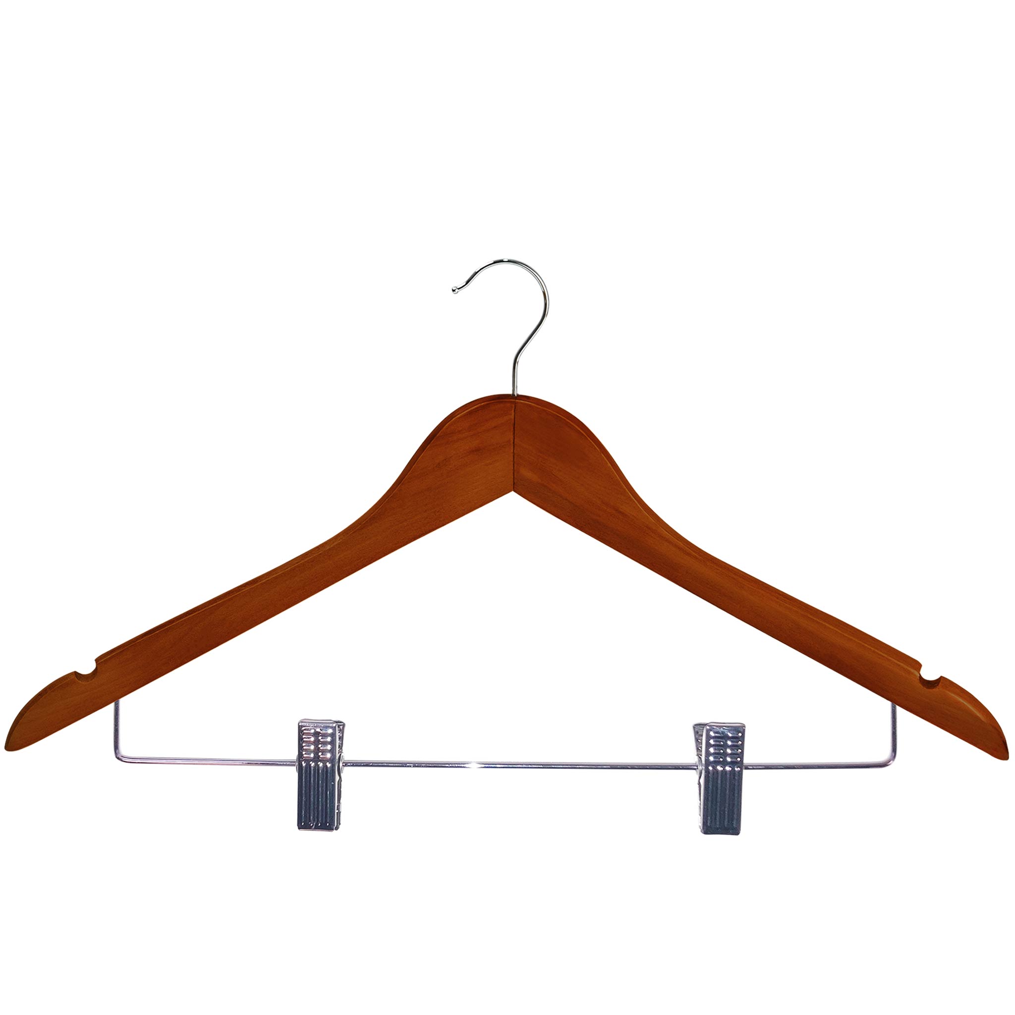 Corby Burlington Guest Hangers with Clips - Dark Wood (Case of 100)
