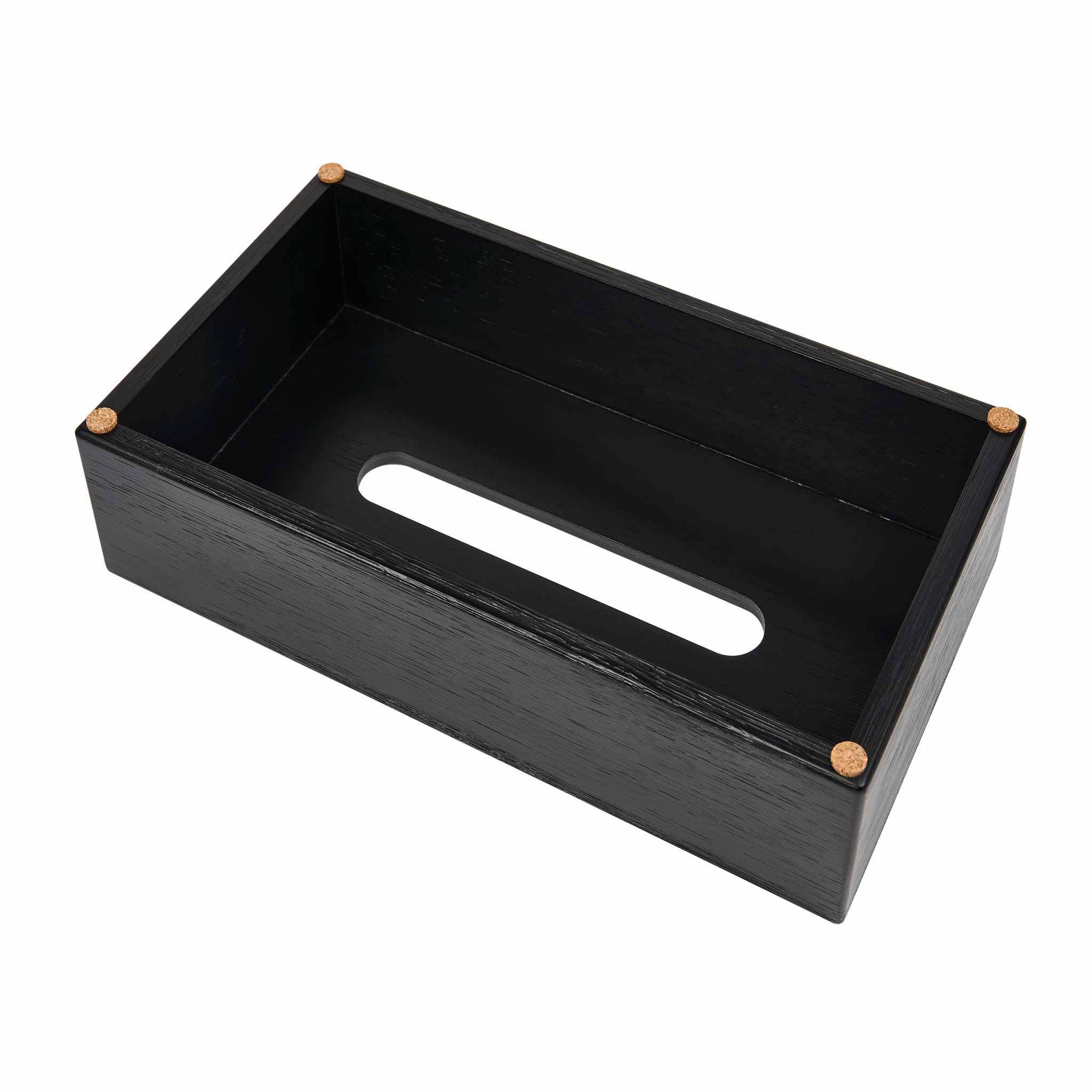 Corby Buxton Rectangular Tissue Box Holder – Black Bamboo