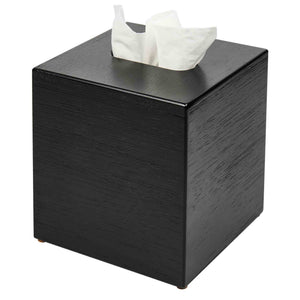 Corby Buxton Cube Tissue Box Holder – Black Bamboo