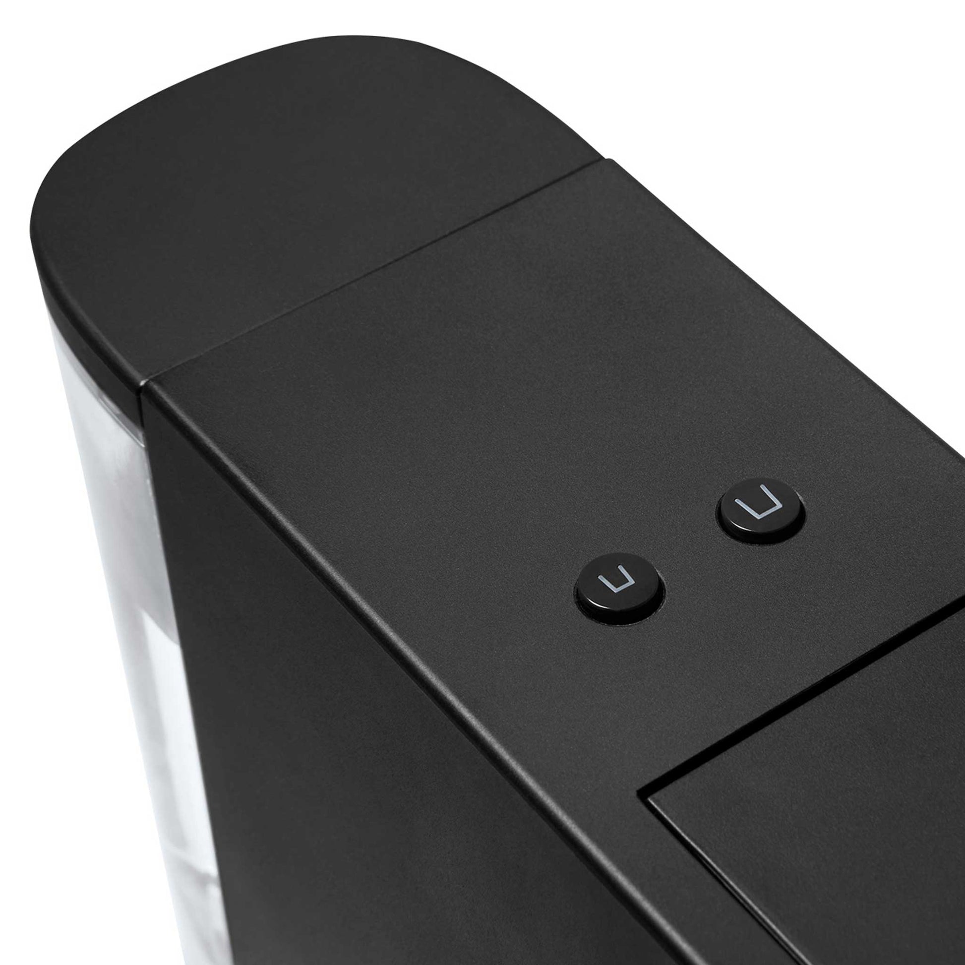 LED control buttons for one to two cup sizes