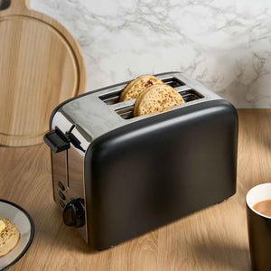 Corby Chelmsford 2 Slice Toaster - Black and Polished Steel