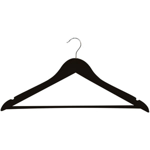 Corby Chelsea black wood guest hanger with chrome hook and trouser bar for hotel wardrobes