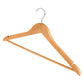 Corby Chelsea light wood hotel hanger with chrome hook, trouser bar, and shoulder notches