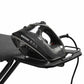 Corby Classic ironing board in dark grey with safety iron rest and black steam iron placed securely in holder