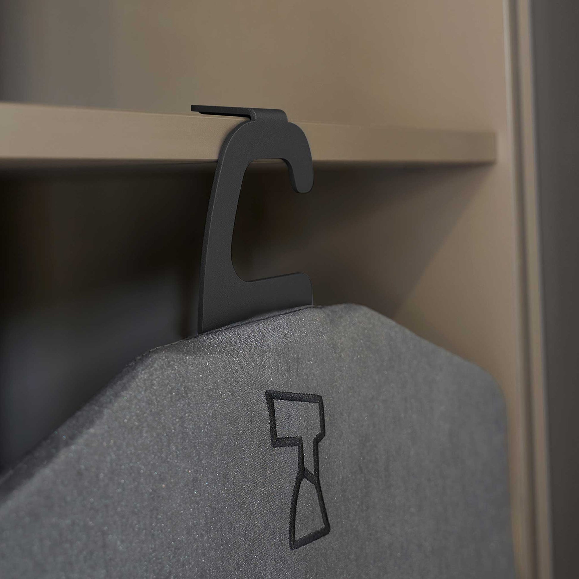 Darlington garment mat hanging off shelf