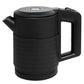 Side view of the black double wall steel kettle