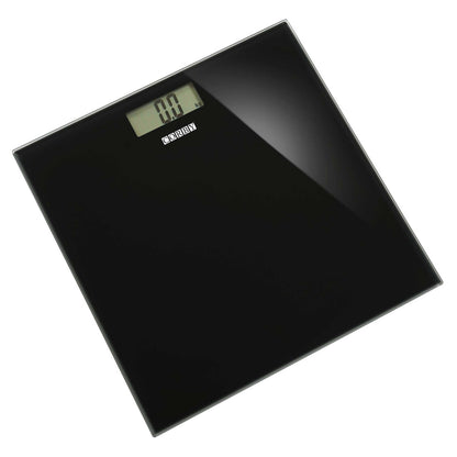 Corby Helmsley black digital bathroom scales with LCD display for hotel guest bathrooms
