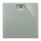 Top-down view of Corby Helmsley grey digital bathroom scales with LCD display and tempered glass surface