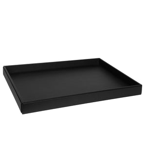 Large black leatherette hospitality tray