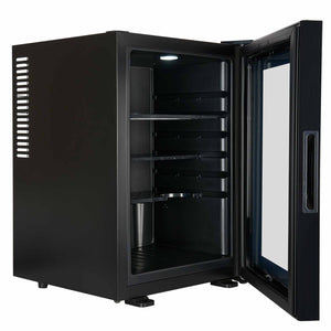 Corby Eton Glass Door Minibar 40L - Black Interior