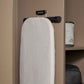 Corby Oxford light grey ironing board stored upright in hotel wardrobe using wall-mounted ironing board holder