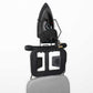 Corby Sherwood wall-mounted holder storing 1200W black hotel iron and light grey ironing board in compact vertical setup