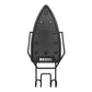 Front view of Corby Sherwood iron and ironing board holder with heat-resistant black panel and twin loop hooks for 1200W or 1600W hotel irons