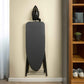 Corby Sherwood iron and ironing board holder mounted on hotel room wall, securely storing dark grey board and black 1200W iron